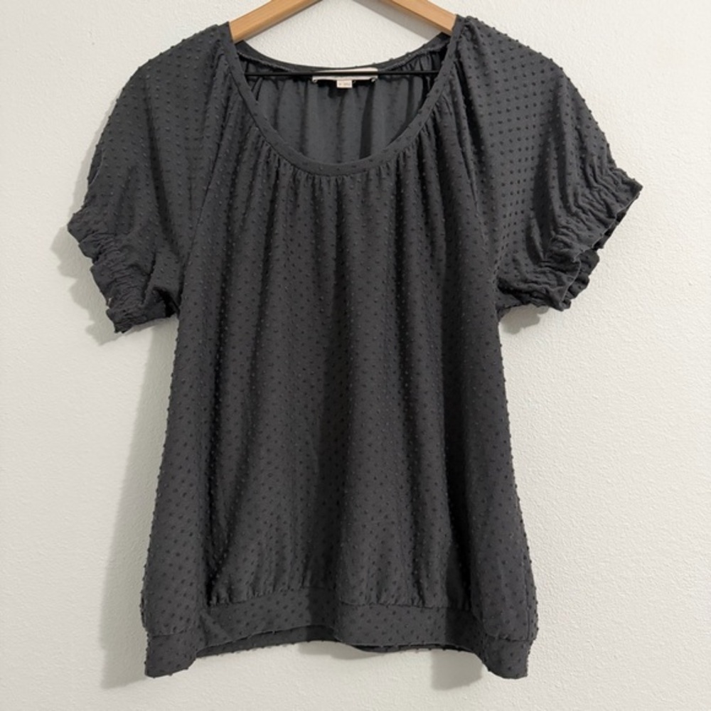 Loft - Grey Swiss Dot Top